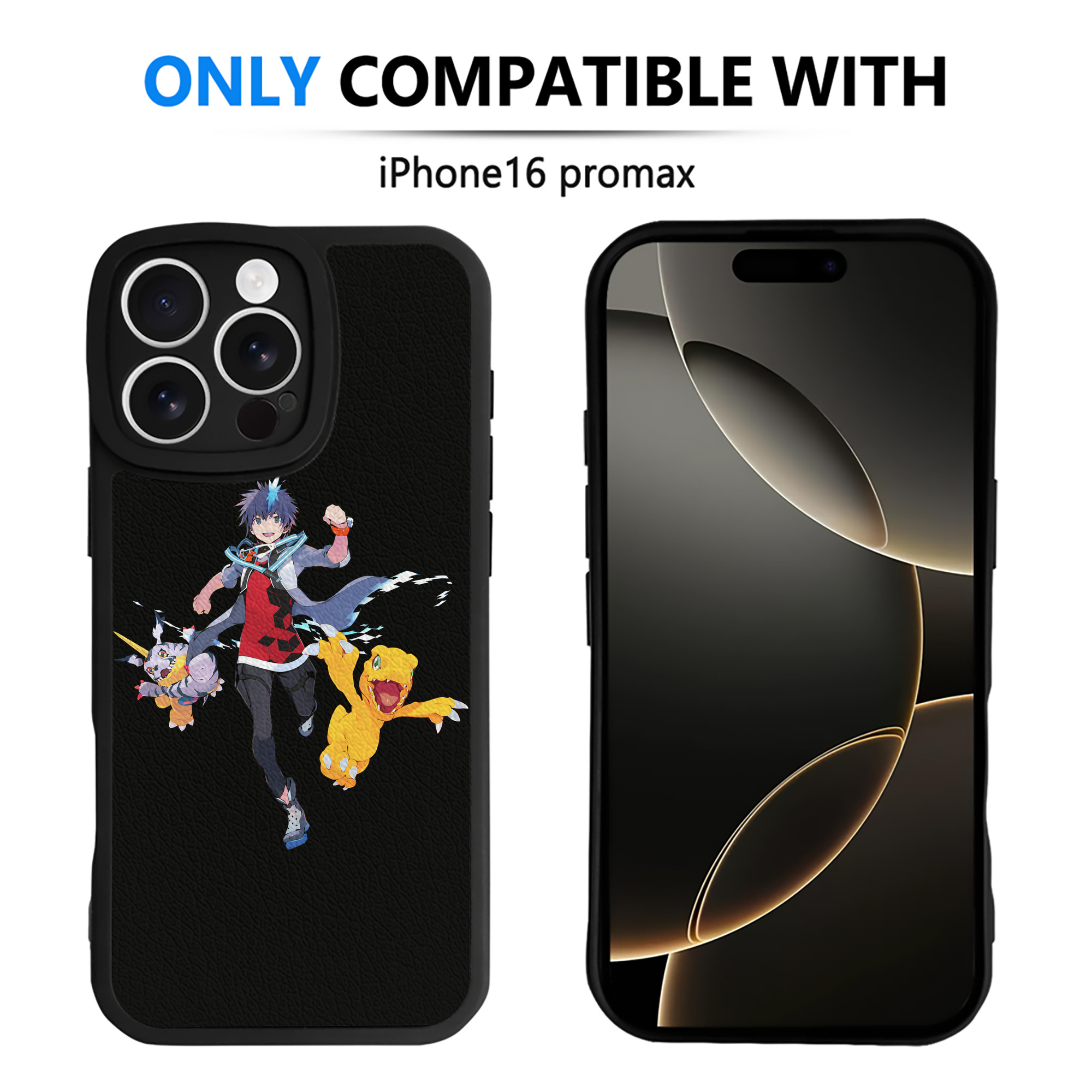 （画像用） Digimon デジタルモンスター/デジモン 【iPhone 16シリーズ対応】シリコンスマホケース（レザー調） 材質：シリコン